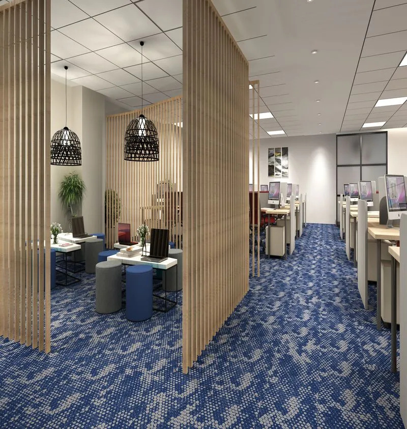 Carpet tiles in a commercial interior