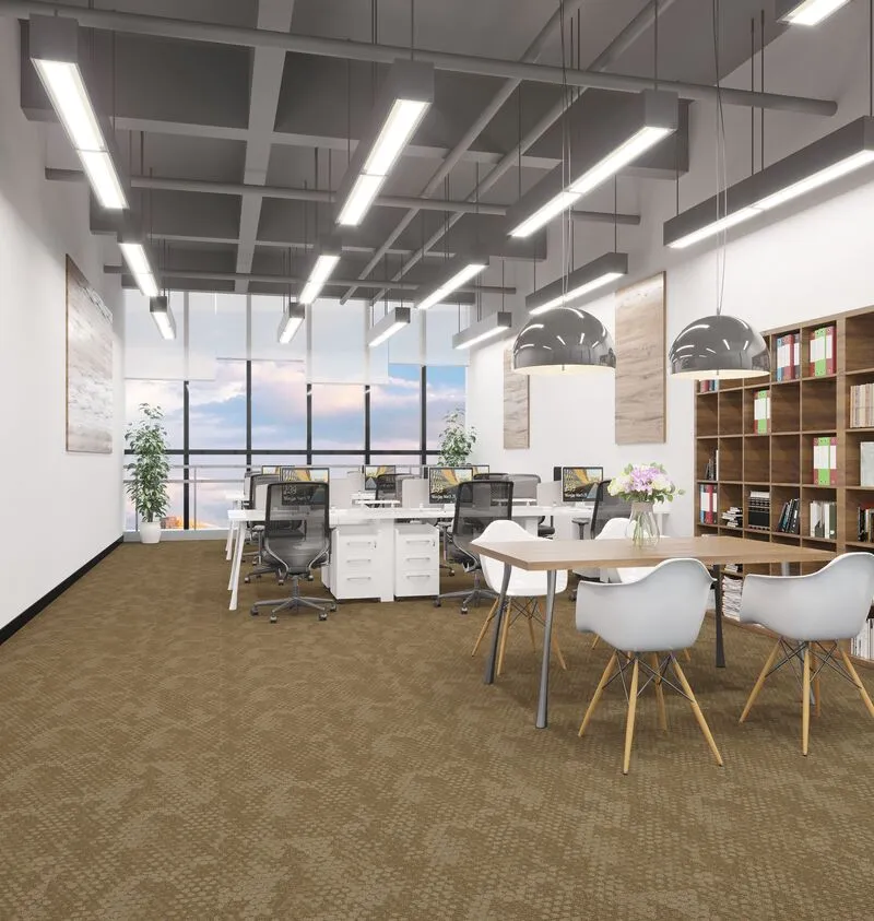 Carpet tiles in a commercial interior