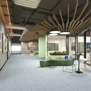 Wisper of earth carpet tile in cool grey, installed in an office
